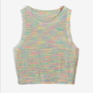 Space dye ribbed knit top